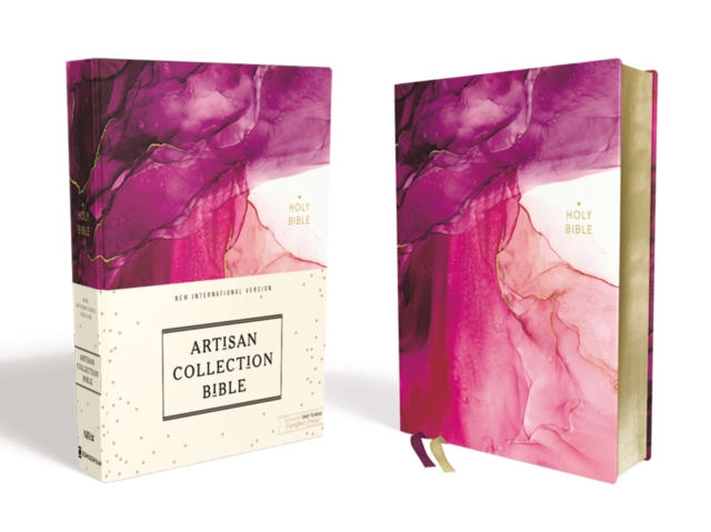 Niv, Artisan Collection Bible, Cloth Over Board, Pink, Art Gilded Edges, Red Letter Edition, Comfort Print - Zondervan