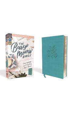 Poza produsului Niv, Busy Mom's Bible, Leathersoft, Teal, Red Letter Edition, Comfort Print: Daily Inspiration Even If You Only Have One Minute - Zondervan