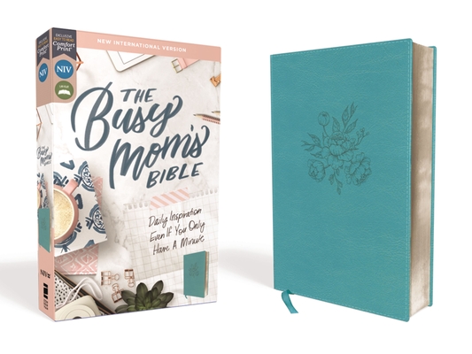 Niv, Busy Mom's Bible, Leathersoft, Teal, Red Letter Edition, Comfort Print: Daily Inspiration Even If You Only Have One Minute - Zondervan