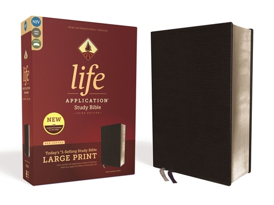 Niv, Life Application Study Bible, Third Edition, Large Print, Bonded Leather, Black, Red Letter Edition - Zondervan
