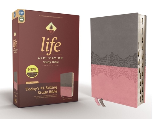Niv, Life Application Study Bible, Third Edition, Leathersoft, Gray/Pink, Indexed, Red Letter Edition - Zondervan