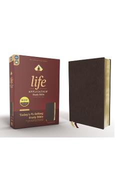 Coperta cărții 'Niv, Life Application Study Bible, Third Edition, Bonded Leather, Burgundy, Red Letter Edition - Zondervan'