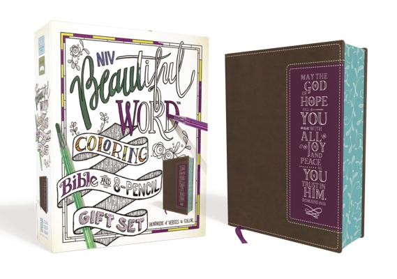 Niv, Beautiful Word Coloring Bible and 8-Pencil Gift Set, Leathersoft, Brown: Hundreds of Verses to Color - Zondervan