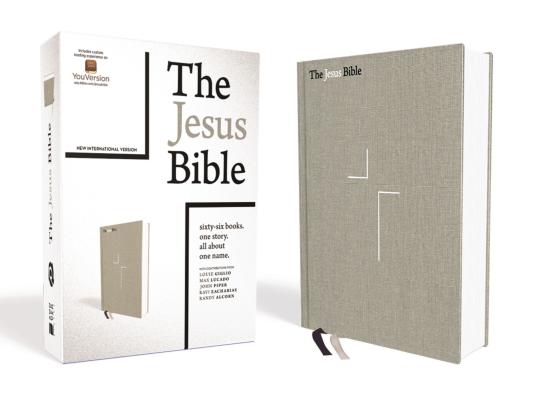 The Jesus Bible, NIV Edition, Cloth Over Board, Gray Linen, Comfort Print - Passion