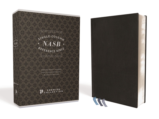 Nasb, Single-Column Reference Bible, Premium Leather, Goatskin, Black, Premier Collection, 1995 Text, Comfort Print - Zondervan
