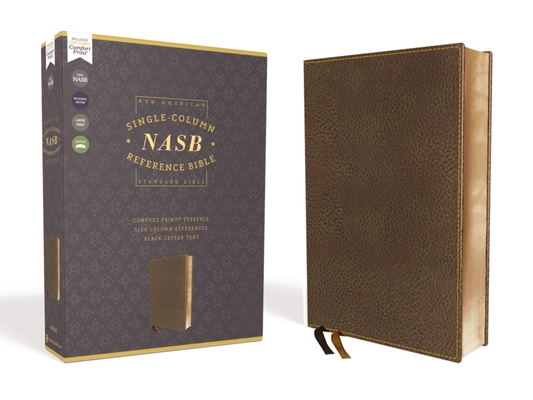Nasb, Single-Column Reference Bible, Leathersoft, Brown, 1995 Text, Comfort Print - Zondervan