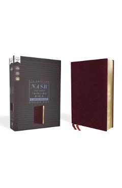 Nasb, Thinline Bible, Large Print, Bonded Leather, Burgundy, Red Letter Edition, 1995 Text, Comfort Print - Zondervan