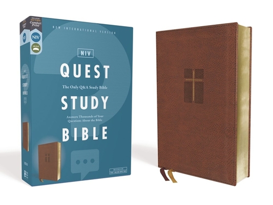 Niv, Quest Study Bible, Leathersoft, Brown, Comfort Print: The Only Q and A Study Bible - Christianity Today Intl