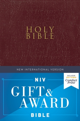 Niv, Gift and Award Bible, Leather-Look, Burgundy, Red Letter Edition, Comfort Print - Zondervan