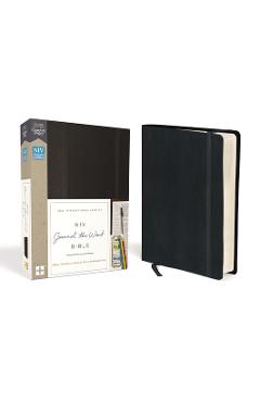 Poza produsului NIV, Journal the Word Bible, Hardcover, Black, Red Letter Edition, Comfort Print: Reflect, Take Notes, or Create Art Next to Your Favorite Verses - Zondervan