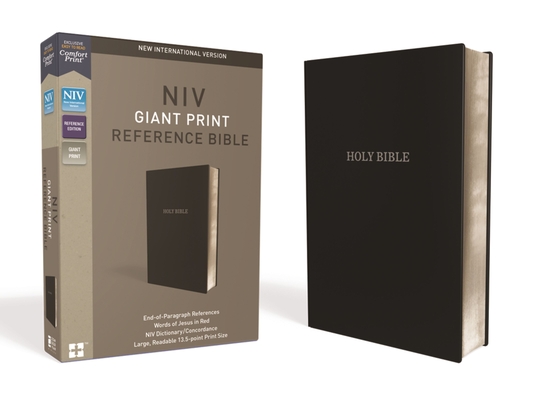 NIV, Reference Bible, Giant Print, Leather-Look, Black, Red Letter Edition, Comfort Print - Zondervan