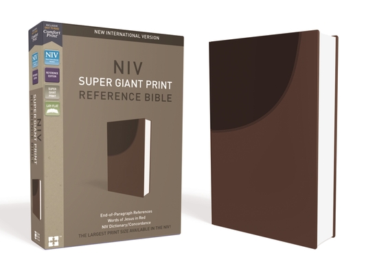 NIV, Super Giant Print Reference Bible, Imitation Leather, Brown, Red Letter Edition - Zondervan