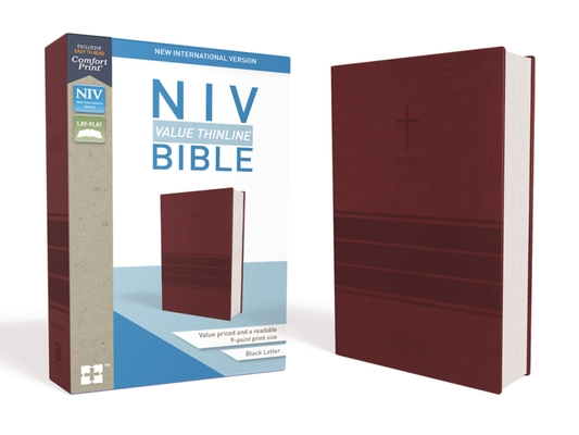 NIV, Value Thinline Bible, Imitation Leather, Burgundy - Zondervan
