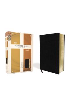 KJV, Amplified, Parallel Bible, Large Print, Bonded Leather, Black, Red Letter Edition: Two Bible Versions Together for Study and Comparison - Zondervan