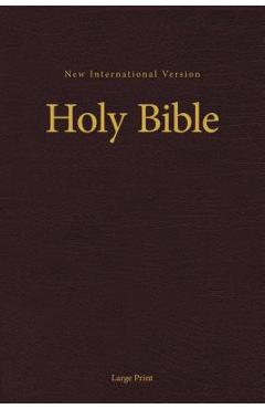 Poza produsului NIV, Pew and Worship Bible, Large Print, Hardcover, Burgundy - Zondervan