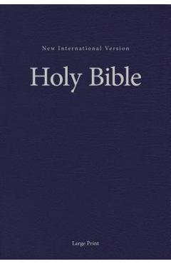 Poza produsului NIV, Pew and Worship Bible, Large Print, Hardcover, Blue - Zondervan
