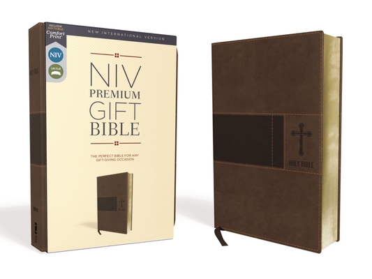 Niv, Premium Gift Bible, Leathersoft, Brown, Red Letter Edition, Comfort Print - Zondervan