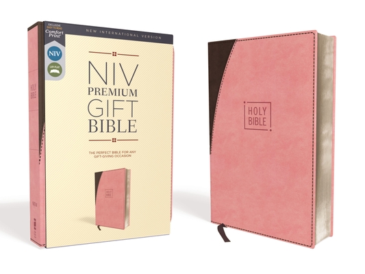 Niv, Premium Gift Bible, Leathersoft, Pink/Brown, Red Letter Edition, Comfort Print - Zondervan