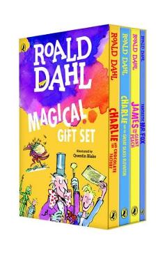 Poza produsului Roald Dahl Magical Gift Set (4 Books): Charlie and the Chocolate Factory, James and the Giant Peach, Fantastic Mr. Fox, Charlie and the Great Glass El - Roald Dahl