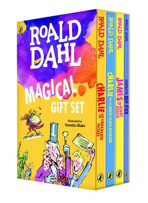 Roald Dahl Magical Gift Set (4 Books): Charlie and the Chocolate Factory, James and the Giant Peach, Fantastic Mr. Fox, Charlie and the Great Glass El - Roald Dahl