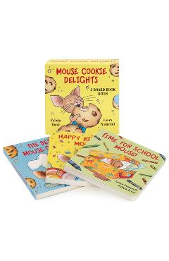 Poza produsului Mouse Cookie Delights: 3 Board Book Bites: The Best Mouse Cookie; Happy Birthday, Mouse!; Time for School, Mouse! - Laura Joffe Numeroff