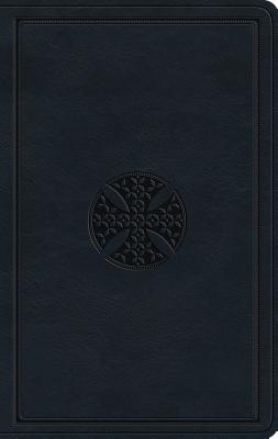 ESV Large Print Value Thinline Bible (Trutone, Navy, Mosaic Cross Design) - 