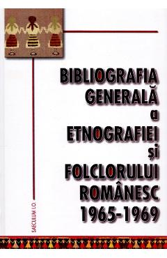 Coperta cărții 'Bibliografia generală a etnografiei și folclorului românesc 1965-1969'