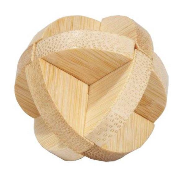 Joc logic IQ din lemn bambus in cutie metalica
