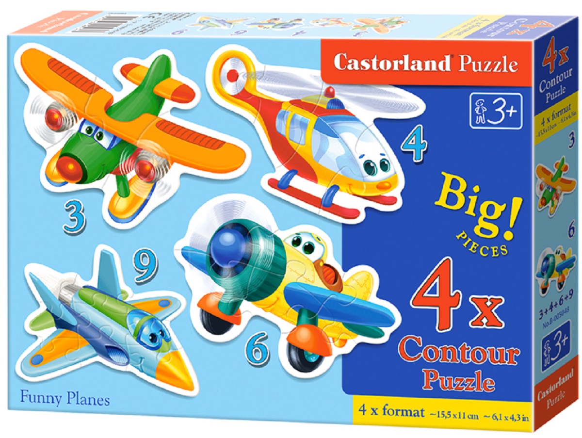Puzzle 4 in 1. Funny Planes