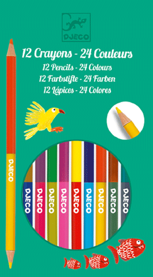 Creioane duble: 12 creioane, 24 culori