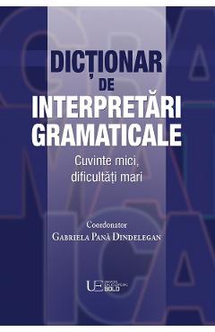 Coperta cărții 'Dicționar de interpretări gramaticale - Gabriela Pană Dindelegan'