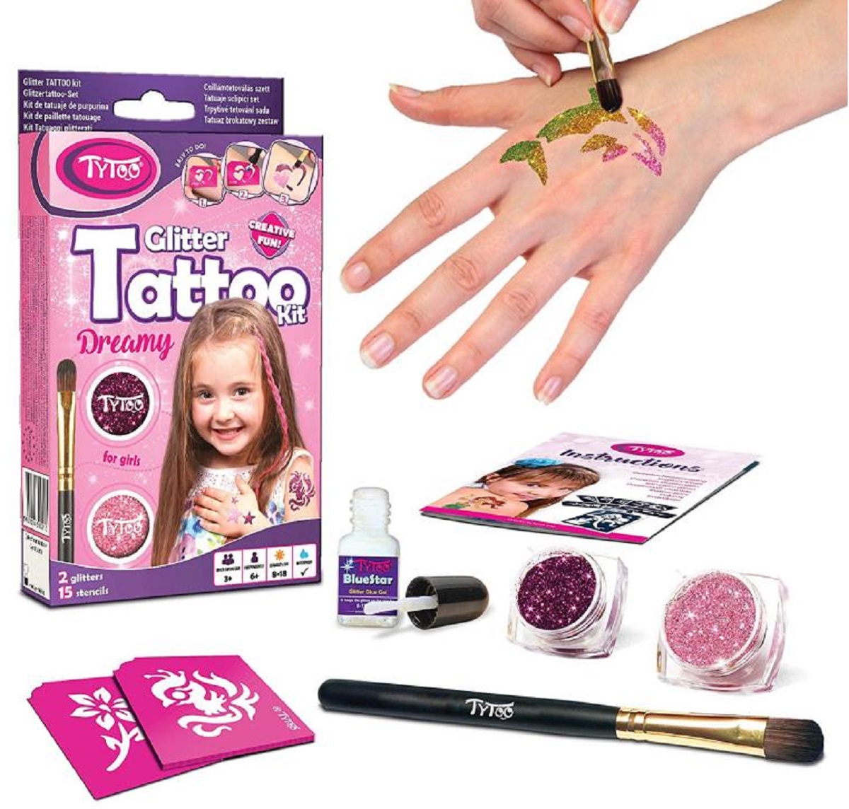 Glitter Tattoo Kit: Dreamy. Tatuaje cu sclipici: visator