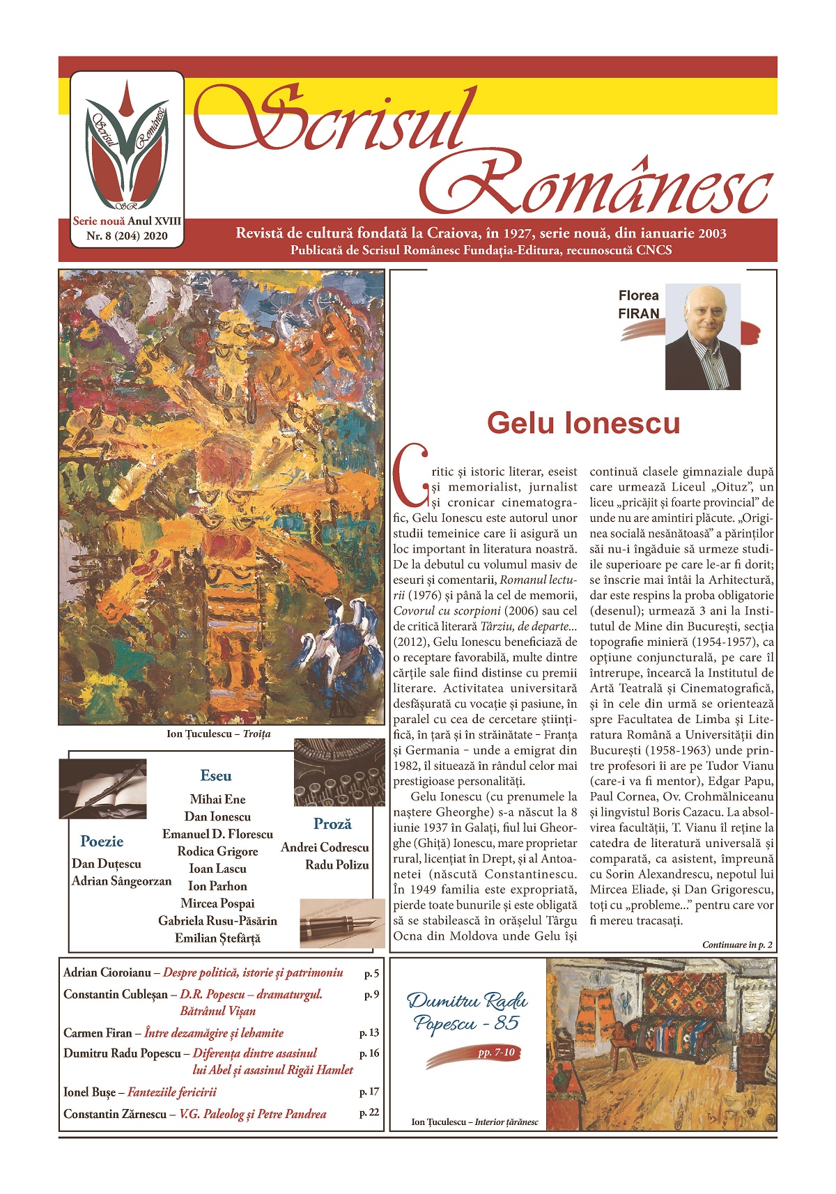 Revista Scrisul Romanesc Nr.8 din 2020