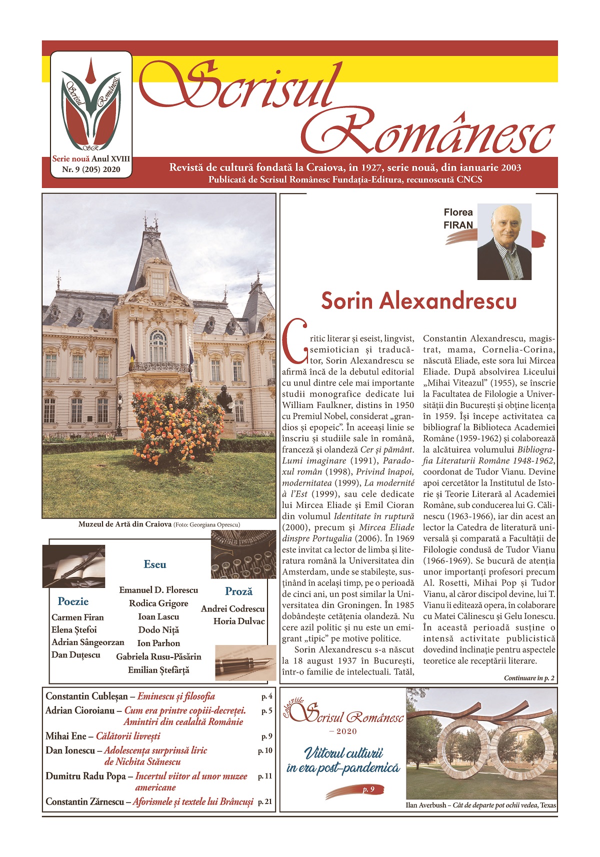 Revista Scrisul Romanesc Nr.9 din 2020