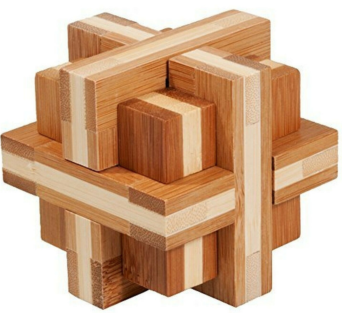 Joc logic IQ din lemn bambus: Double Cross