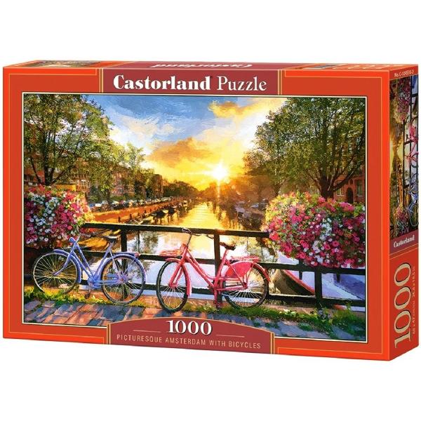 Puzzle 1000. Picturesque Amsterdam with Bicycles