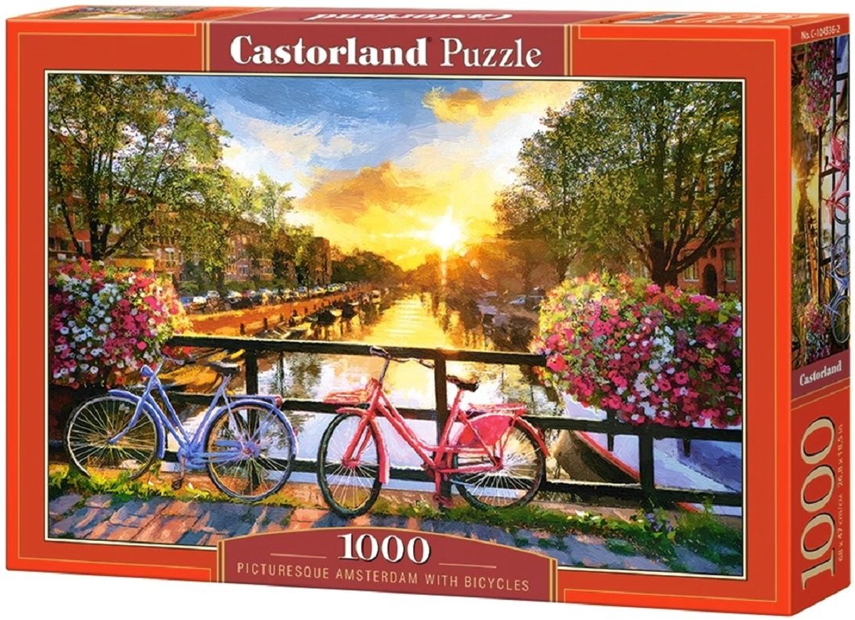 Puzzle 1000. Picturesque Amsterdam with Bicycles