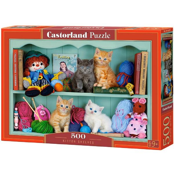Puzzle 500. Kitten Shelves