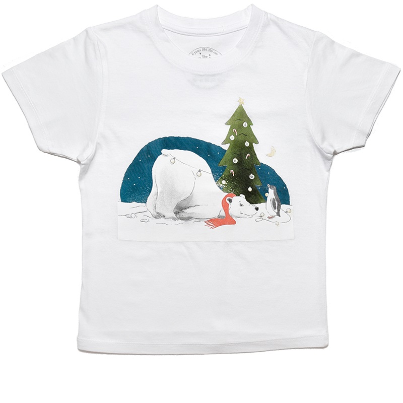 Tricou de Craciun Urs Polar. Polar Bear Xmas T-shirt - 2 ani