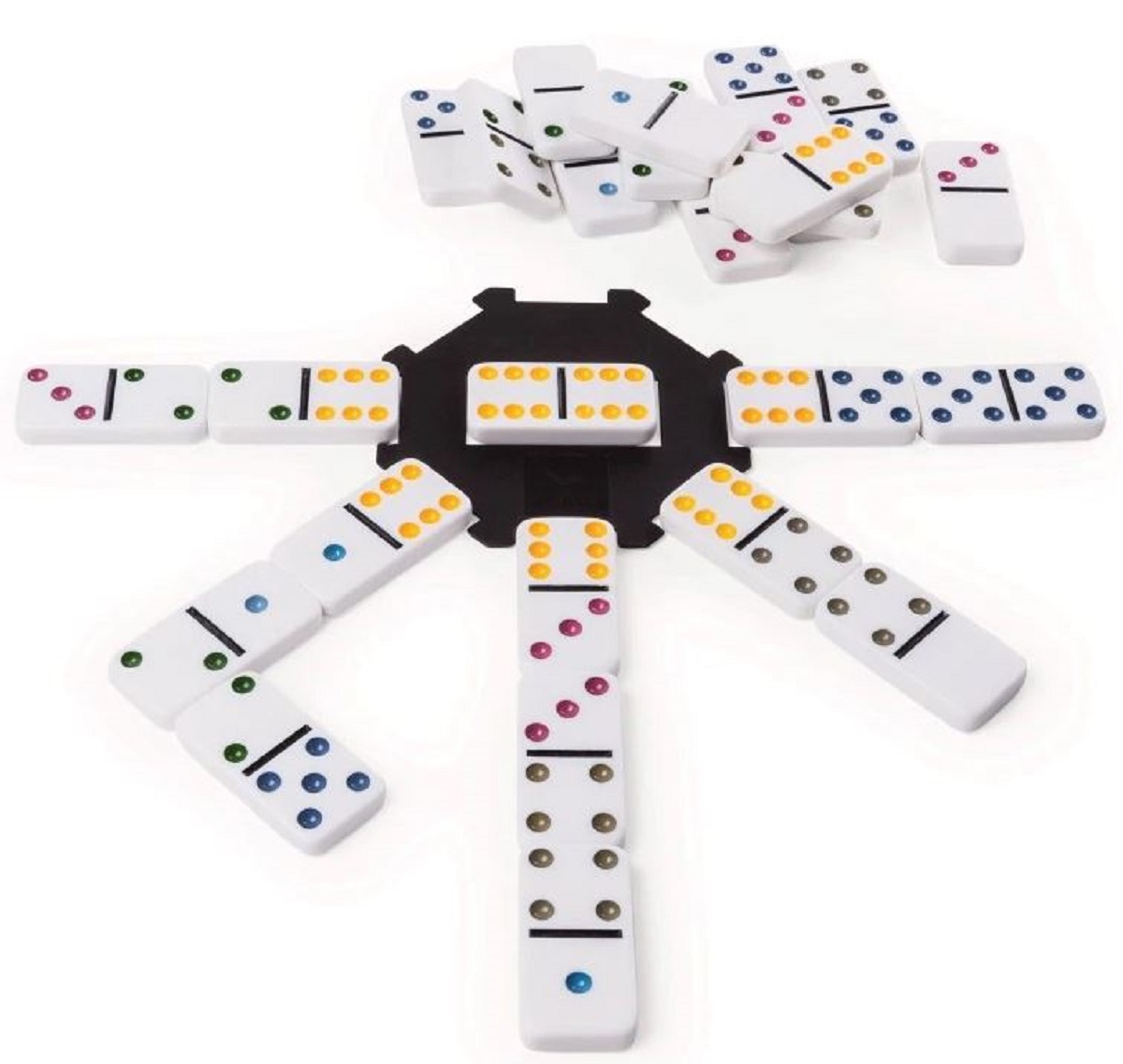 Joc domino in cutie de metal 6 culori