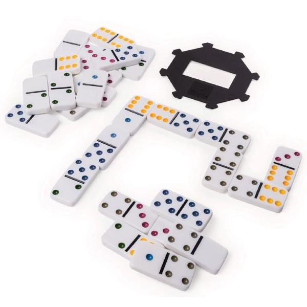Joc domino in cutie de metal 6 culori