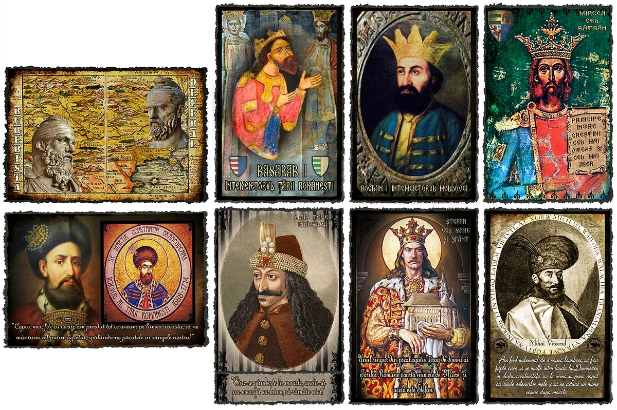 Set opt vederi de colectie: regi, voievozi si domni din istoria romanilor