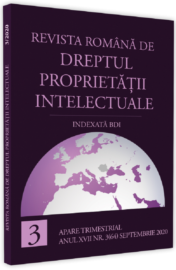 Revista romana de dreptul proprietatii intelectuale Nr.3 septembrie 2020