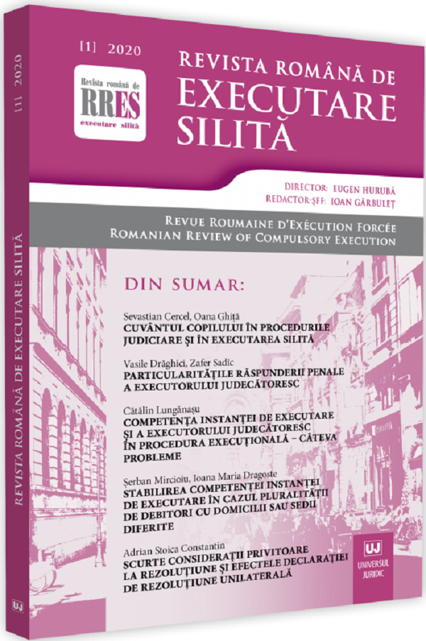 Revista romana de executare silita Nr.1/2020