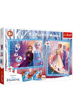 Imaginea produsului 'Puzzle 2 în 1 + Memo. Frozen 2 Ținutul misterios'