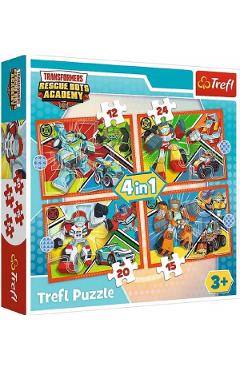 Imaginea produsului 'Puzzle 4in1. Academia roboților Transformers'