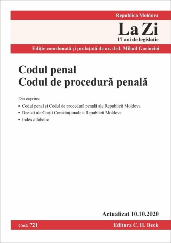 Codul penal. Codul de procedura penala Act.10.10.2020