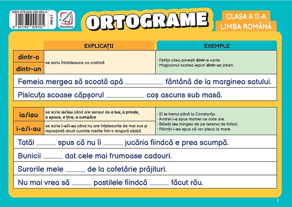 Plansa ortograme - Clasa 2