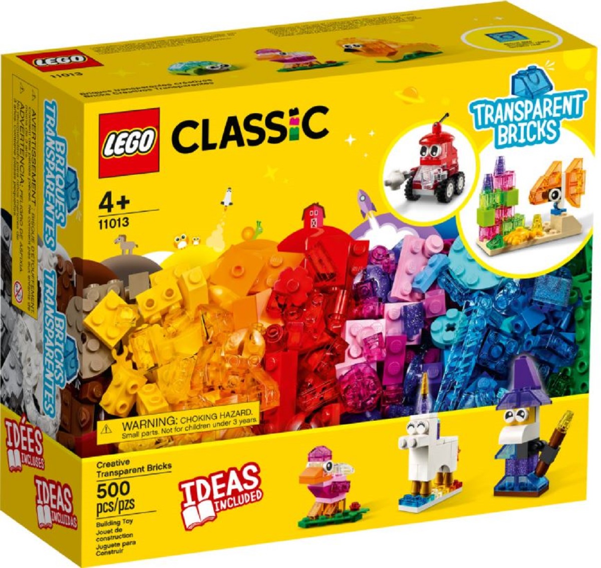 Lego Classic. Caramizi transparente creative