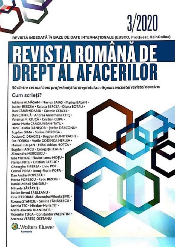 Revista Romana de Drept al Afacerilor Nr.3/2020